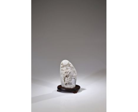 JadeChinaDimensions: Height 18 cm Wide 11 cm Depth 4 cm without baseWeight: 1019 grams without baseA white jade carving in th