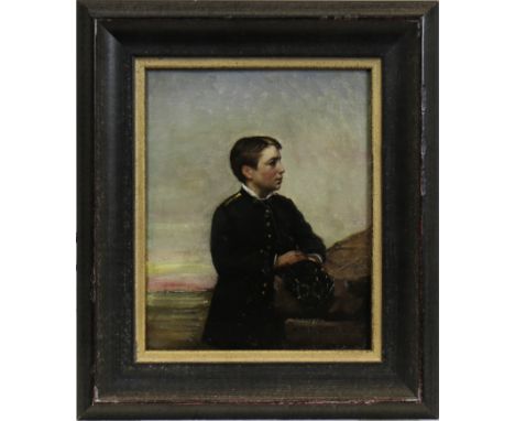 JULES HEREAU (FRENCH 1839 - 1879),PORTRAIT OF A YOUNG SOLDIERoil on board, signed and dated indistinctly20cm x 16cmFramed