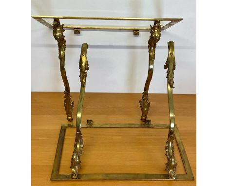 A Pair of brass frames for wall mounted console tables. (H 37 cm x W 45 cm x D 25cm)