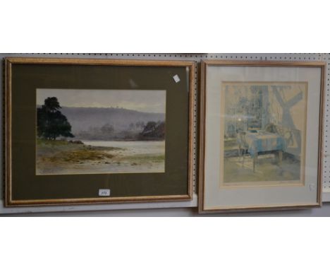 A. MitchellRiver Yealm - South Devonsigned, watercolour, 28cm x 44cm, framedanother, Annie Williams, signed print (2)