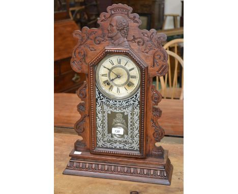 An Ansonia American 'Gingerbread' mantel clock