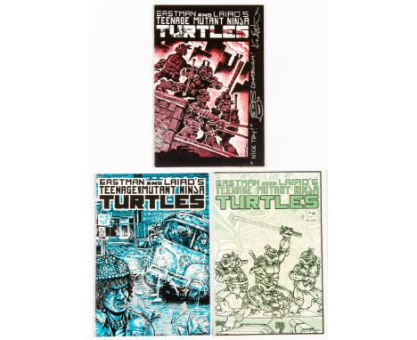 Teenage Mutant Ninja Turtles 2 counterfeit copy, with Kevin Eastman cover signature, sketch and 'Nice try Cowabunga!' (alludi
