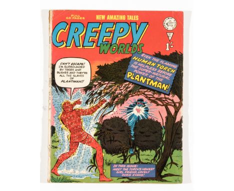 Creepy Worlds 51 (1960s) A. Class. Reprinting US Strange Tales # 113, Human Torch cover and story. Loose first page [gd+]. No