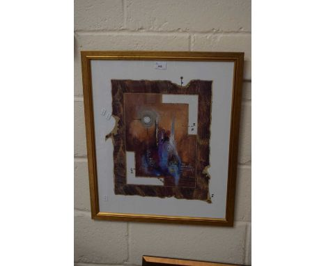 Modern abstract print, framed and glazed