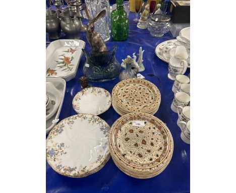 Mixed Lot: A bronzed resin model of a hare,  plus various other ceramics and glass wares