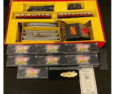 Toys - a Tri-ang Railways 00 Gauge Rax train set, electric scale model, boxed;  a collection of Action novelty pen knives, ba