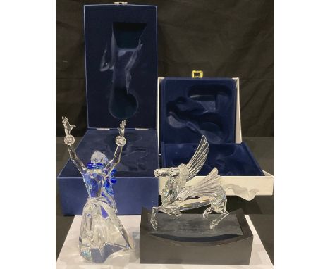 A Swarovski Crystal model, Isodora, The Magic of Dance, boxed; another, Pegasus, plinth stand, boxed (2) 