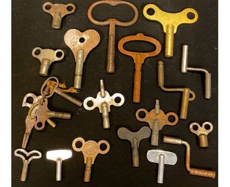 Horology - a collection of 19th century and later clock keys (21) 