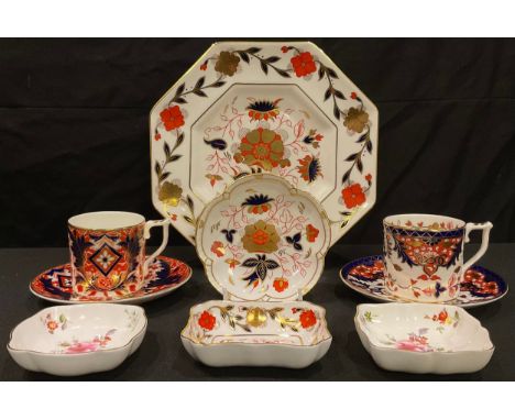 A pair of Royal Crown Derby The Curator's Collection Imari palette coffee cans and saucers, Acanthus and Derby Old Japan; a R