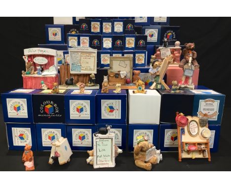 Colourbox Miniatures Teddies - a large collection of resin teddy bear models, mostly boxed, including sail Away, Chimney Swee