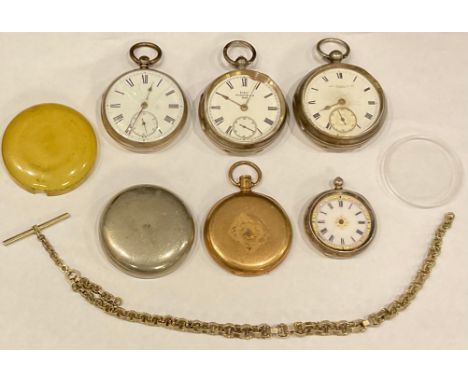 A collection of mainly 19th century silver pocket watches, all top wound: by Kay/Worcester, case: Chester 1897; another by St