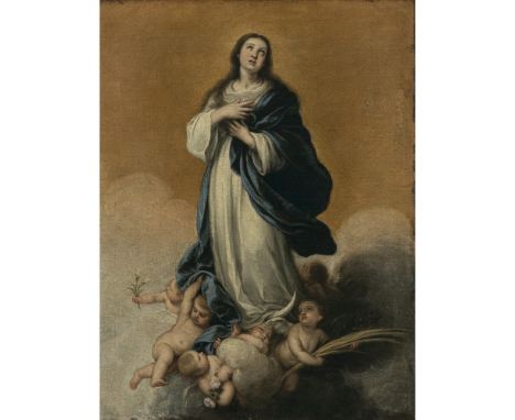 Bartolomé Esteban Murillo, Nachfolge (Werkstatt?)1617 Sevilla - 1682 ebendaMaria ImmaculataRücks. auf dem Keilrahmen undeutli