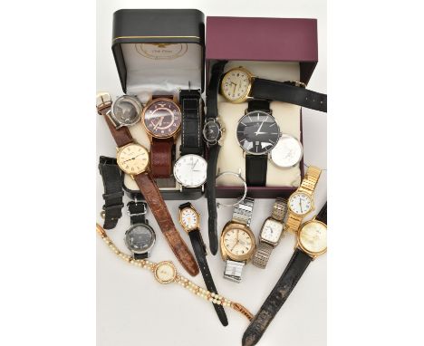 A SELECTION OF WATCHES, to include a boxed gentleman's Accurist wristwatch, two lady's Accurist watches, a Raymond Weil watch