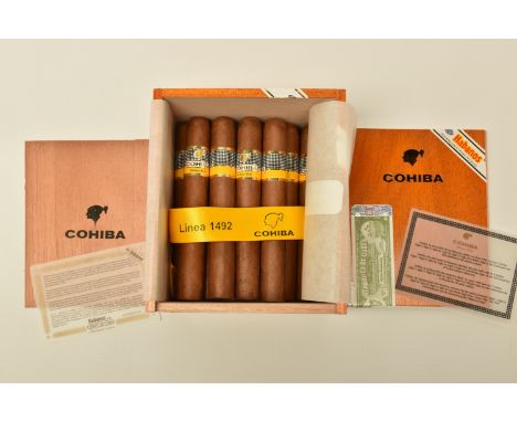 CIGARS, One Box containing 16 x COHIBA SIGLO VI Cigars (52 ring gauge x 150mm length) the box has been opened and 9 cigars ha