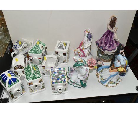 A COLLECTION OF ORNAMENTAL ITEMS AND FRAMED PAINTINGS, included a Danbury Mint figurine 'The Chrysanthemum Princess', 'The Ro