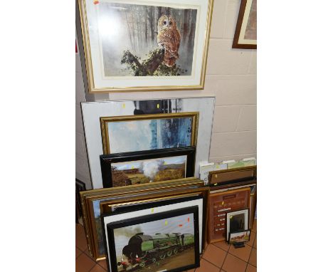 A QUANTITY OF ASSORTED PRINTS ETC, to include a Dorothea Buxton Hyde limited edition print of an Owl, photographic print repr