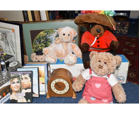 FIVE BOXES AND LOOSE BOOKS, CDS, DVDS AND SUNDRY ITEMS,  to include twelve vintage books, including fiction and children's bo
