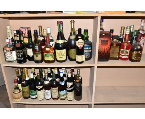 ALCOHOL, A Collection of Old Alcohol comprising fifty-four assorted bottles of Wine, Spirit and Liqueurs to include 1 x bottl