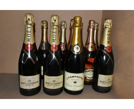 CHAMPAGNE &amp; SPARKLING WINE comprising three bottles of MOET &amp; CHANDON BRUT IMPERIAL, 12% vol. 750ml, one bottle of VE