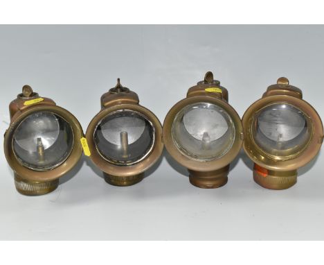A GROUP OF FOUR LUCAS CALCIA CLUB CARBIDE HEADLAMPS all with manufacturers marks to the top (4)(Condition Report: some have w