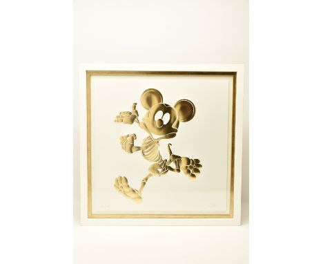 ALESSANDRO PAGLIA (ITALY CONTEMPORARY) 'GOLD RUSH', a limited edition embossed print on paper depicting the skeleton of a smi