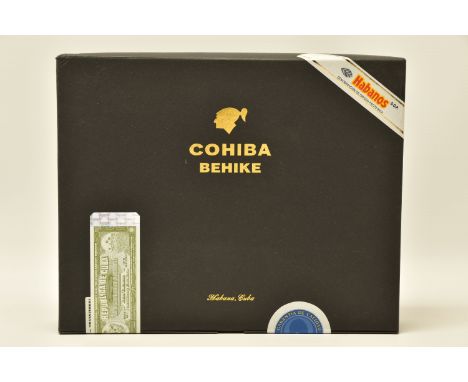 CIGARS, One Box of COHIBA BEHIKE 56 Cigars (56 ring gauge x 166mm length) the outer cardboard packaging is sealed with the Or