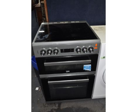 A BEKO KDC653S ELECTRIC COOKER with ceramic hob and double ovens width 59cm depth 60cm height 90cm (UNTESTED)