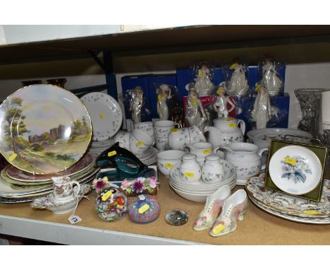 A COLLECTION OF CERAMICS, eight figurines by The Regal Collection all in boxes, Expressions English China 'Strawberry Fayre' 