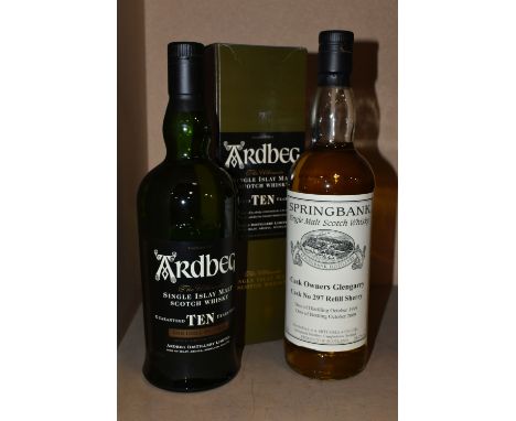 SINGLE MALT, Two Bottles comprising one bottle of ARDBEG 'The Ultimate' Single Islay Malt Scotch Whisky, guaranteed 10 Years 