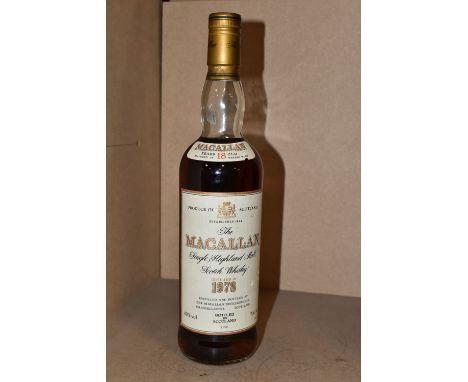 THE MACALLAN, One Bottle of The Macallan 18 Year Old Single Highland Malt Scotch Whisky, distilled 1978, bottled 1996, 43% vo