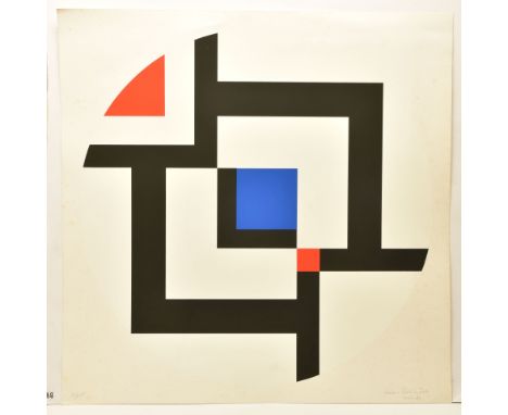 LEON POLK SMITH (AMERICAN 1906-1996) 'DIAGONAL PASSAGE 120', a limited edition silkscreen print on Fabriano paper, a Neo-Plas
