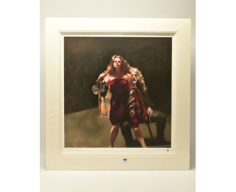 ROBERT LENKIEWICZ (1941-2002) 'THE PAINTER WITH JANINE PECORINI', a limited edition proof print, facsimile signature, 5/15 wi