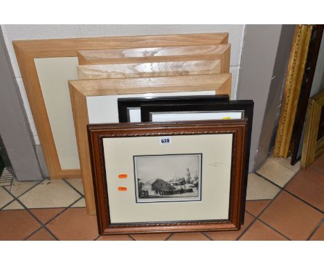 SEVEN PRINTS ETCHINGS AND PRINTS, comprising two Charles Frank Tangmar etchings depicting barns and a cottage interior, Regin