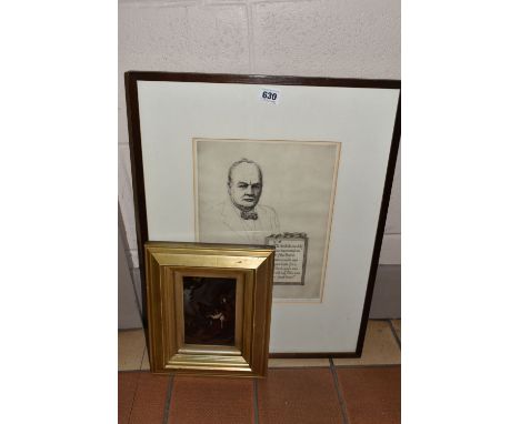 WILFRED C. APPLEBEY  (1889-1954) 'THE RIGHT HONORABLE SIR WINSTON CHURCHILL', a dry point etching depicting Winston Churchill