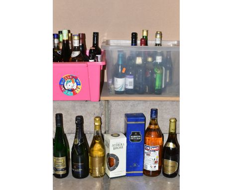 ALCOHOL, Two Boxes of Whisky, Wine &amp; Spirit (various bottle sizes) to include Moet &amp; Chandon Nectar Imperial Champagn