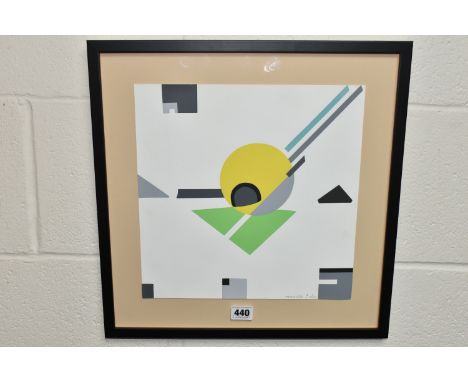 MARCELLE CAHN (FRANCE 1895-1981) 'COMPOSITION', a signed silkscreen print on paper, depicting Neo-Plasticism style compositio