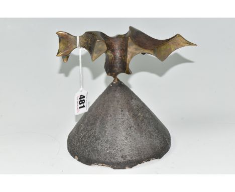 ATTRIBUTED TO GEORGE PICKARD (1929-1993) 'Valkyries II', an abstract bronze, appears unsigned, on a separate conical ceramic 