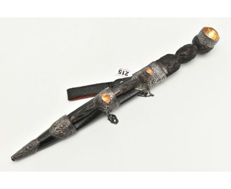 A 'ROBERT ALLISON &amp; SON' HIGHLAND DIRK, chromed fullered blade, signed 'Robert Allison &amp; Son Glasgow', carved hardwoo