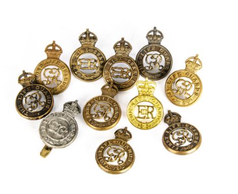 An assortment of eleven Life Guard badges, to include Two First Life Guards (1913-22), Second Life Guards (1913-22), Two Life