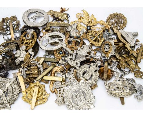 British cap badges, an assortment, including 3rd V.B Cornwall Light Infantry, The British West Indies Regiment, Army Cyclist 