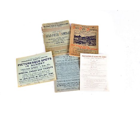 Two early 1900s Field-Path Rambles booklets, complete with three Field-Path Rambles leaflet (5)