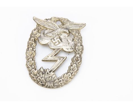 A Third Reich Luftwaffe Ground Assault badge, missing pin and ring to reverse, unmarked