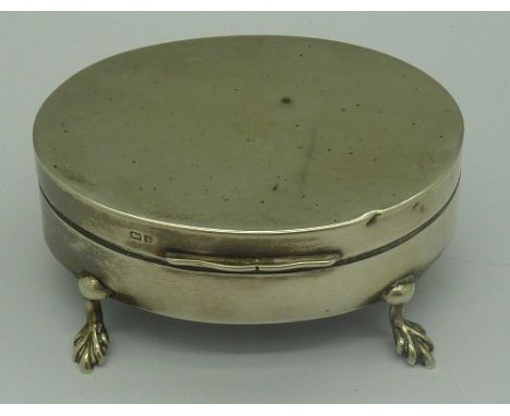 A silver dressing table trinket box, width 7cm
