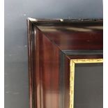 20th Century Continental School. A Lacquered Frame with Carved Gilt Slip, 28.5" x 18" (rebate).