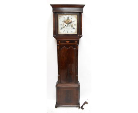 JAMES HAMPSON OF MACCLESFIELD; a late 18th/early 19th&nbsp;century mahogany eight day longcase clock with inlaid and parquetr