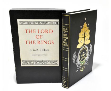 TOLKIEN (J.R.R), THE LORD OF THE RINGS, de-luxe edition, 3rd impression, pictorial black cover and two section box with paper