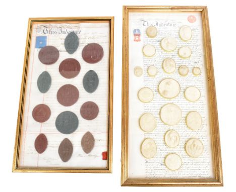 A framed montage containing twenty Grand Tour plaster intaglios, various subjects including a portrait of Mary Queen of Scots