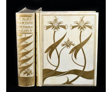 MALORY (T), LE MORTE D'ARTHUR, limited edition of 1500 copies, 2 vols, illustrated by Aubrey Beardsley, complete with black a