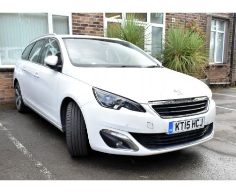 PEUGEOT; a 308 automatic diesel estate car in white, mileage approx 29,000. registration KT15 HCJ.Additional InformationAs wi