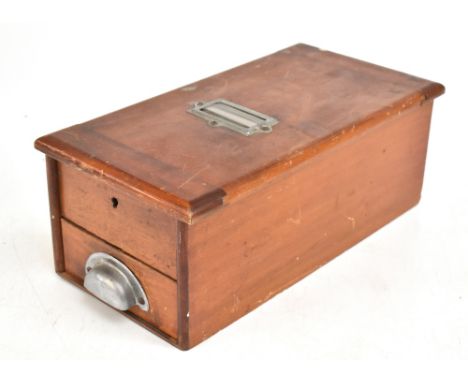 An early 20th century mahogany till box with hinged cover and single pull out drawer, length 40cm.&nbsp;Additional Informatio